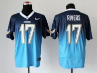 Nike San Diego Chargers #17 Philip Rivers Navy Blue Electric Blue Men‘s Stitched NFL Elite Fadeaway