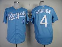 Kansas City Royals -4 Alex Gordon Light Blue Cool Base Stitched MLB Jersey
