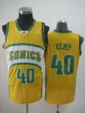 Oklahoma City Thunder -40 Shawn Kemp Yellow SuperSonics Throwback Stitched NBA Jersey