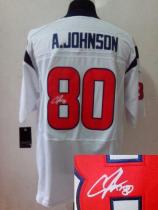 Nike Houston Texans -80 Andre Johnson White Mens Stitched NFL Elite Autographed Jersey