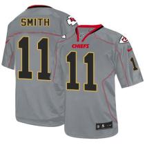 Nike Kansas City Chiefs #11 Alex Smith Lights Out Grey Men's Stitched NFL Elite Jersey