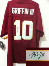 Nike Redskins -10 Robert Griffin III Burgundy Red Team Color Stitched NFL Elite Autographed Jersey