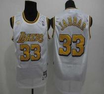 Los Angeles Lakers -33 Abdul-Jabbar White Throwback Stitched NBA Jersey