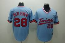 Mitchelland Ness Minnesota Twins -28 Bert Blyleven Stitched Light Blue Throwback MLB Jersey
