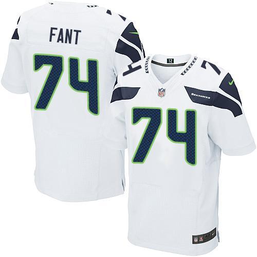Nike Seahawks -74 George Fant White Stitched NFL Elite Jersey