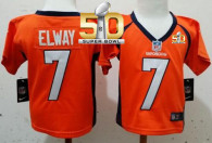 Toddler Nike Denver Broncos #7 John Elway Orange Team Color Super Bowl 50 Stitched NFL Elite Jersey