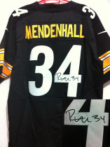 Nike NFL Pittsburgh Steelers #34 Rashard Mendenhall Black Team Color Men's Stitched Elite Autographe