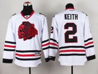 Chicago Blackhawks -2 Duncan Keith White Red Skull Stitched NHL Jersey