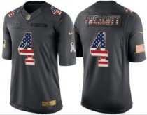 Nike Cowboys -4 Dak Prescott Anthracite Stitched NFL Limited USA Flag Salute To Service Jersey