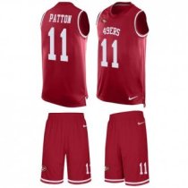 49ers #11 Quinton Patton Red Team Color Stitched NFL Limited Tank Top Suit Jersey