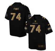 Nike Seahawks -74 George Fant Black Stitched NFL Elite Pro Line Gold Collection Jersey