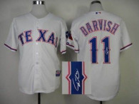 MLB Texas Rangers #11 Yu Darvish Stitched White Autographed Jersey