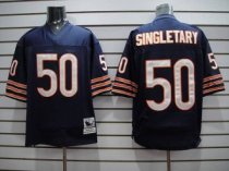 Mitchell and Ness Bears -50 Mike Singletary Blue With Small Number Stitched Throwback NFL Jersey