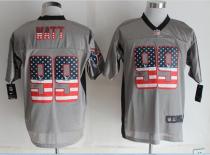 Nike Houston Texans -99 JJ Watt Grey Mens Stitched NFL Elite USA Flag Fashion Jersey