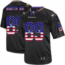 Nike Baltimore Ravens -89 Steve Smith Sr Black NFL Elite USA Flag Fashion Jersey