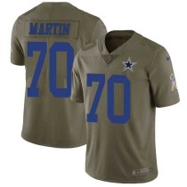 Nike Cowboys -70 Zack Martin Olive Stitched NFL Limited 2017 Salute To Service Jersey