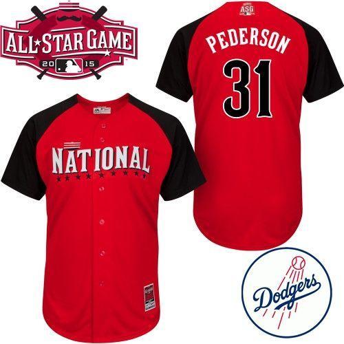 Los Angeles Dodgers -31 Joc Pederson Red 2015 All-Star National League Stitched MLB Jersey