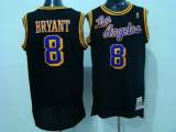 Mitchell and Ness Los Angeles Lakers -8 Kobe Bryant Black Purple Yellow Number Stitched Throwback NB