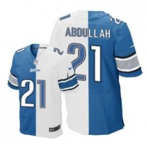 Nike Lions -21 Ameer Abdullah Blue White Stitched NFL Elite Split Jersey