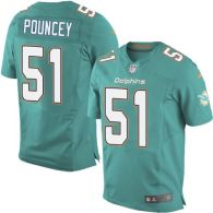 Nike Miami Dolphins #51 Mike Pouncey Aqua Green Team Color Men's Stitched NFL New Elite Jersey