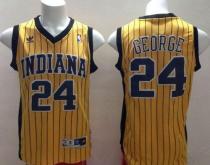 Indiana Pacers -24 Paul George Yellow Throwback Stitched NBA Jersey