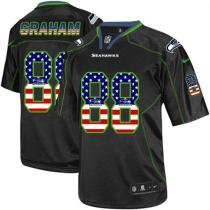 Nike Seattle Seahawks #88 Jimmy Graham Black Men‘s Stitched NFL Elite USA Flag Fashion Jersey