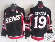 Autographed Ottawa Senators -19 Jason Spezza Black Throwback Stitched NHL Jersey