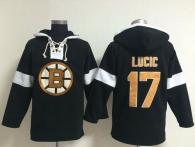 Boston Bruins -17 Milan Lucic Black NHL Pullover Hoodie