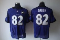 Nike Ravens -82 Torrey Smith Purple Team Color With Art Patch Men Stitched NFL Elite Jersey