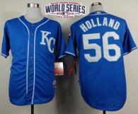 Kansas City Royals -56 Greg Holland Light Blue Alternate 2 Cool Base W 2014 World Series Patch Stitc
