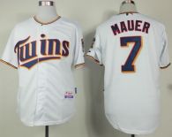Minnesota Twins -7 Joe Mauer White Home Cool Base Stitched MLB Jersey