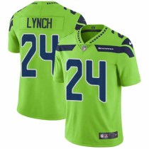 Nike Seahawks -24 Marshawn Lynch Green Stitched NFL Limited Rush Jersey