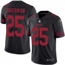 Nike 49ers -25 Richard Sherman Black Stitched NFL Limited Rush Jersey