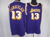 Los Angeles Lakers -13 Wilt Chamberlain Stitched Purple Throwback NBA Jersey