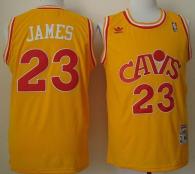 Cleveland Cavaliers -23 LeBron James Yellow CAVS Throwback Stitched NBA Jersey
