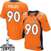 Nike Denver Broncos #90 Shaun Phillips Orange Team Color Super Bowl XLVIII Men's Stitched NFL New El