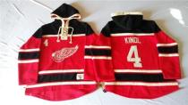 Detroit Red Wings -4 Jakub Kindl Red Sawyer Hooded Sweatshirt Stitched NHL Jersey