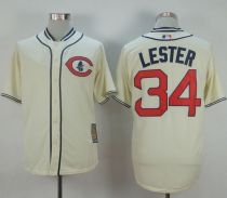 Chicago Cubs -34 Jon Lester Cream 1929 Turn Back The Clock Stitched MLB Jersey