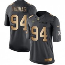Nike 49ers -94 Solomon Thomas Black Stitched NFL Limited Gold Salute To Service Jersey