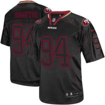 Nike San Francisco 49ers #94 Justin Smith Lights Out Black Men‘s Stitched NFL Elite Jersey