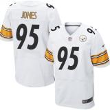 Nike Pittsburgh Steelers #95 Jarvis Jones White Men's Stitched NFL Elite Jersey