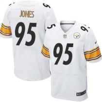 Nike Pittsburgh Steelers #95 Jarvis Jones White Men's Stitched NFL Elite Jersey