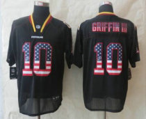 2014 New Nike Washington RedSkins 10 Griffin III USA Flag Fashion Black Elite Jerseys