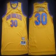Golden State Warriors -30 Stephen Curry Gold Throwback San Francisco Stitched NBA Jersey