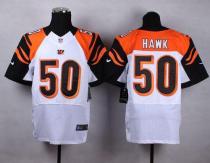 Nike Bengals -50 AJ Hawk White Men's Stitched NFL Elite Jersey