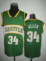 Oklahoma City Thunder -34 Ray Allen Green Seattle SuperSonics Style Stitched NBA Jersey