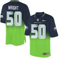Nike Seahawks -50 KJ Wright Steel Blue Green Stitched NFL Elite Fadeaway Fashion Jersey