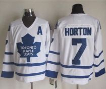 Toronto Maple Leafs -7 Tim Horton White CCM Throwback Stitched NHL Jersey