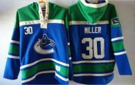 Vancouver Canucks -30 Ryan Miller Blue Sawyer Hooded Sweatshirt Stitched NHL Jersey
