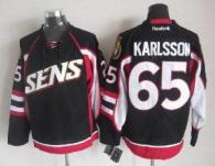 Ottawa Senators -65 Erik Karlsson Black Throwback Stitched NHL Jersey
